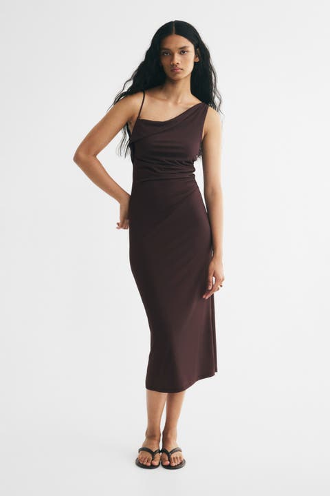 Draped Asymmetric Dress