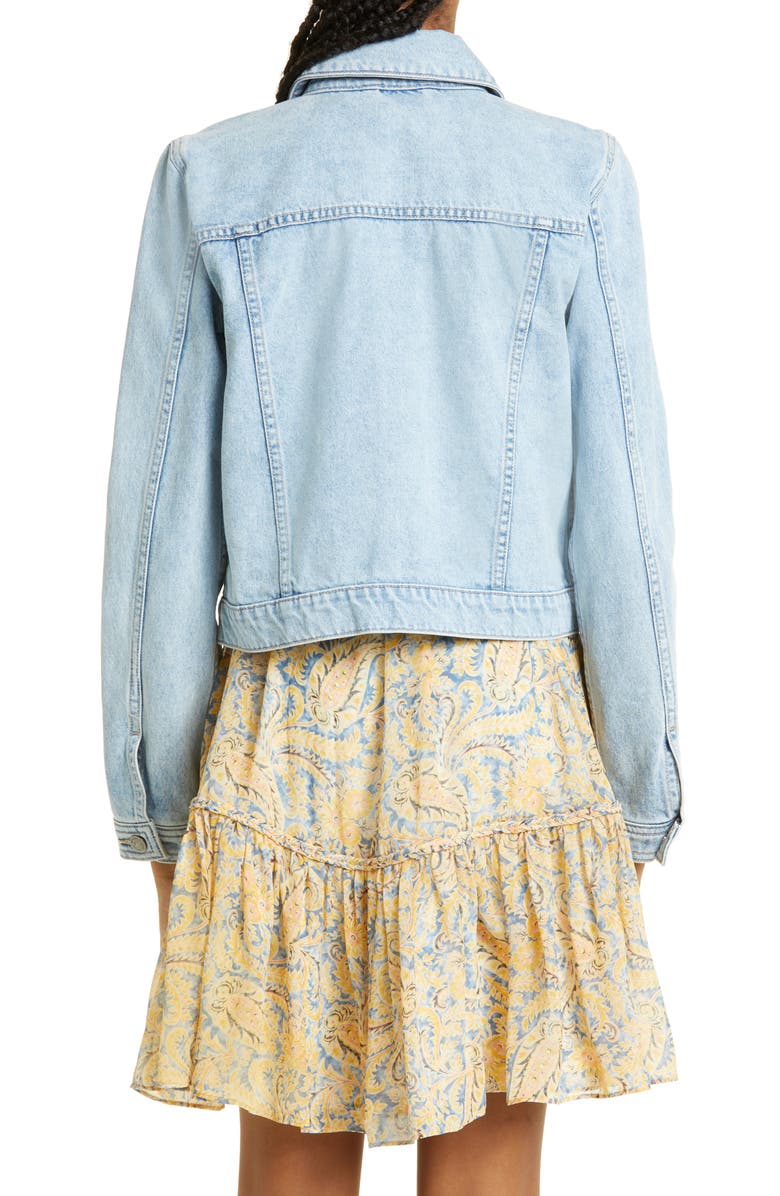 Veronica Beard Cara Crop Denim Jacket, Alternate, color, 