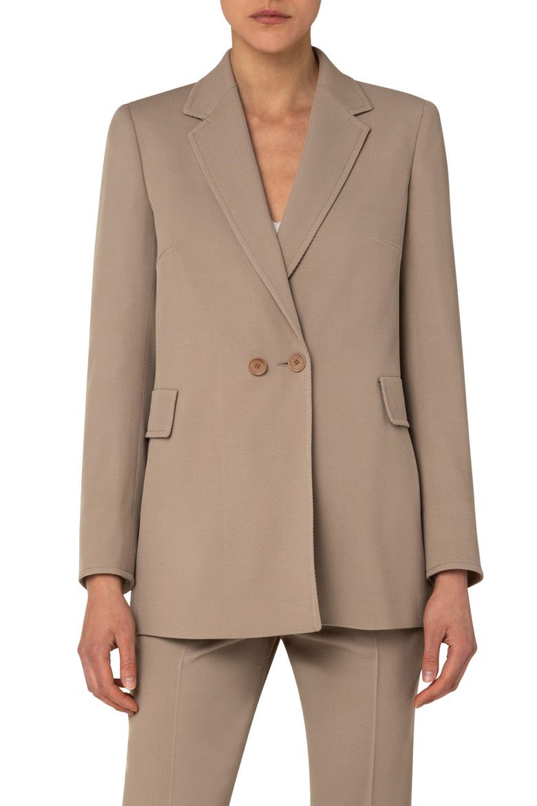 Wool Tricotine Boyfriend Blazer, Main, color, CORD