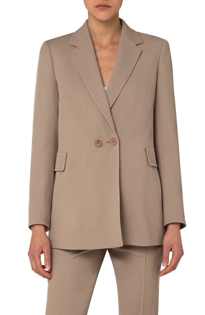 Akris punto Wool Tricotine Boyfriend Blazer, Main, color, 