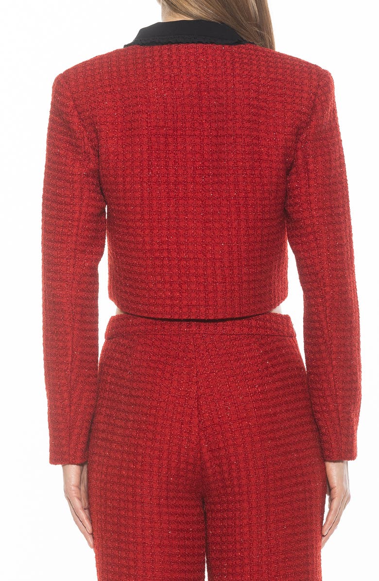Alexia Admor Aurelia Tweed Crop Jacket, Alternate, color, Red