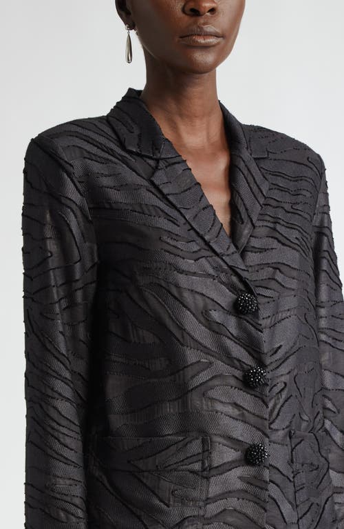 St John St. John Collection Zebra Fil Coupé Boxy Jacket In Black
