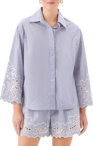 FIFTEEN TWENTY Dakota Stripe Embroidered Shirt