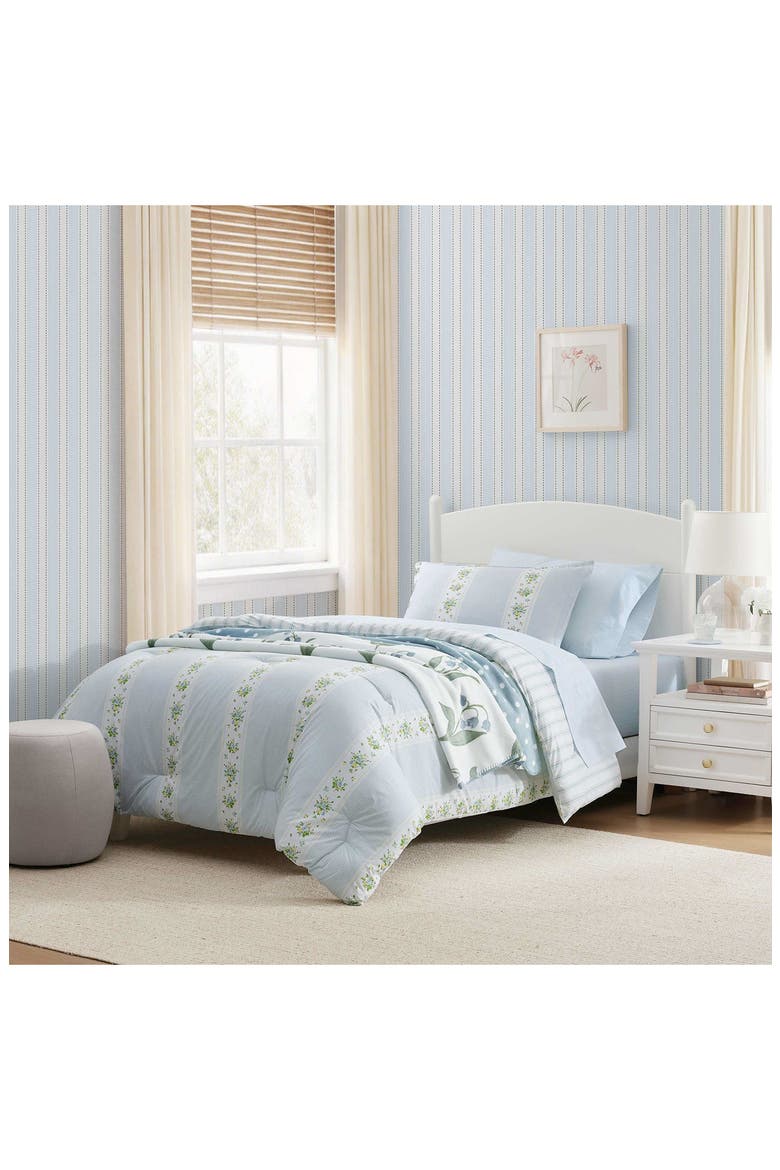 Dionne Reversible Microfiber Plush Throw, Alternate, color, WHITE/ WINTER BLUE/ GREEN