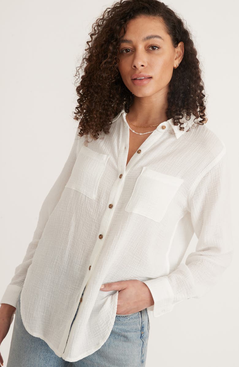 Marine Layer Reese Cotton Button-Up Shirt, Alternate, color,
