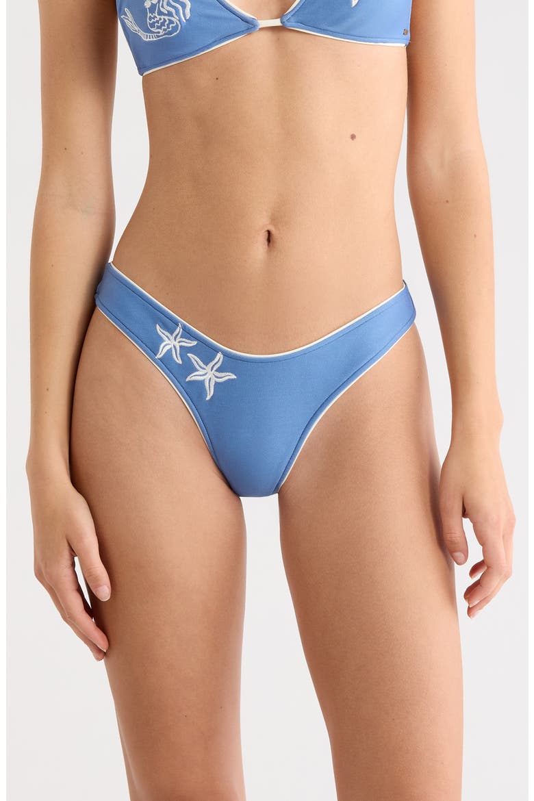 Catalina Denim High Cut Bikini Bottoms, Main, color, VINTAGE BLUE