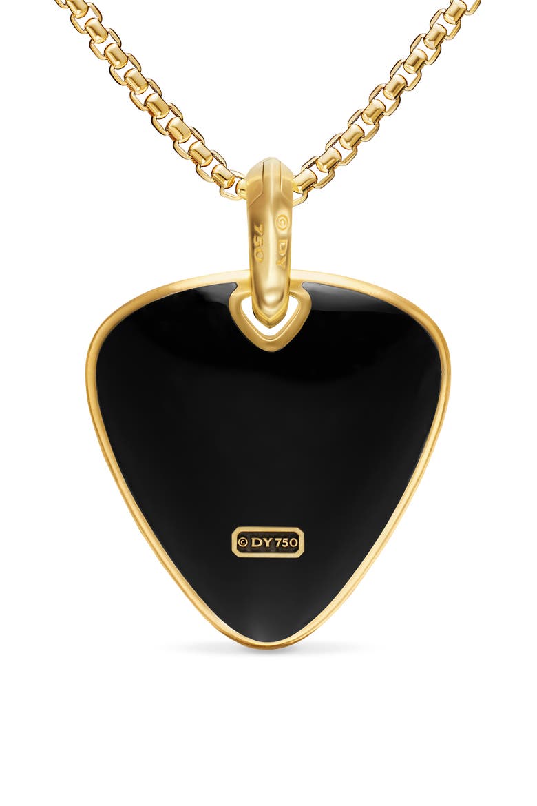 Men's Streamline Pick Amulet in 18K Yellow Gold, Alternate, color, BLACK