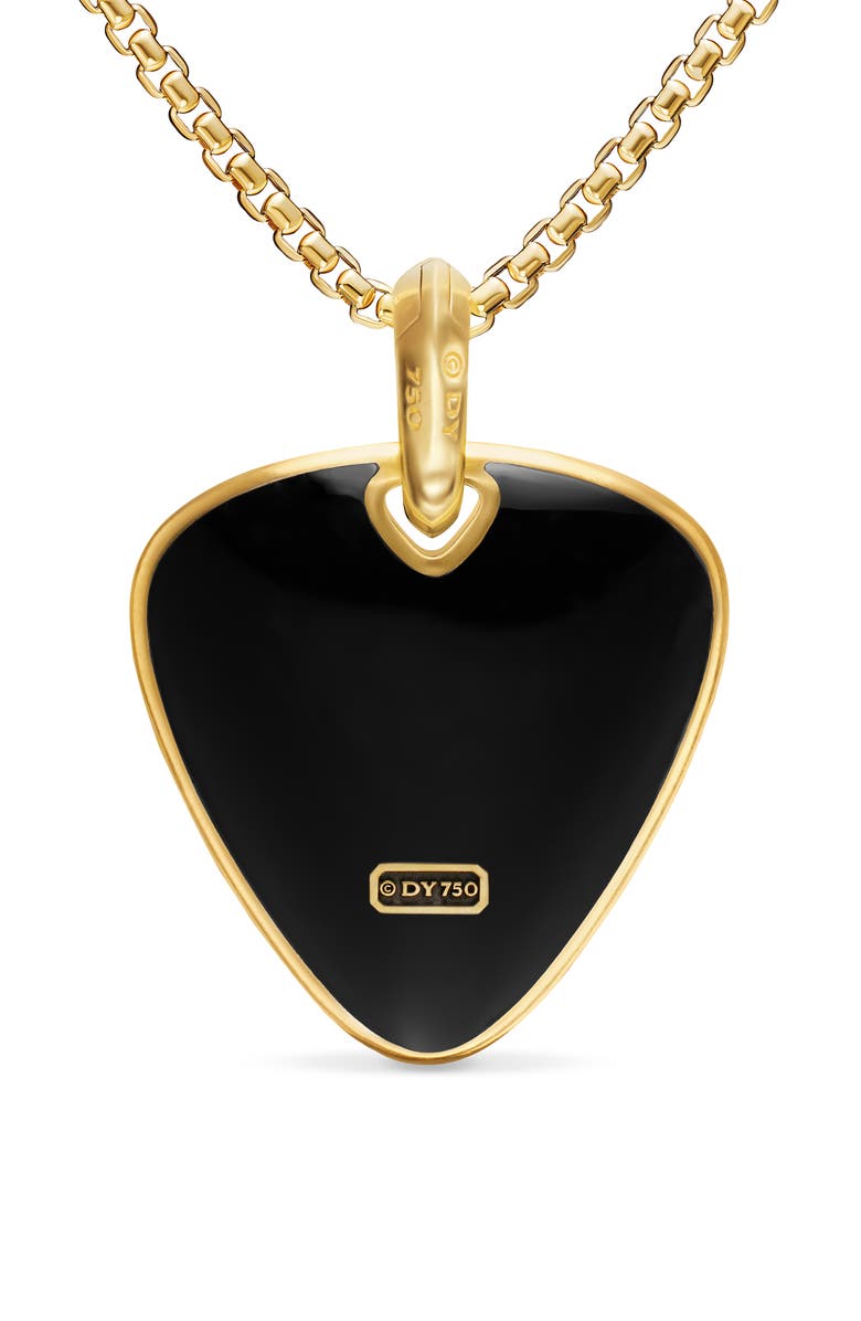 David Yurman Men's Streamline Pick Amulet in 18K Yellow Gold, Alternate, color, Black