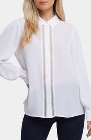 NYDJ Tiffany Open Stitch Recycled Polyester Georgette Top