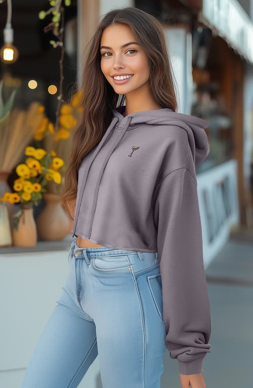 Dalix Espresso Martini Cropped Hoodie In Storm Gray