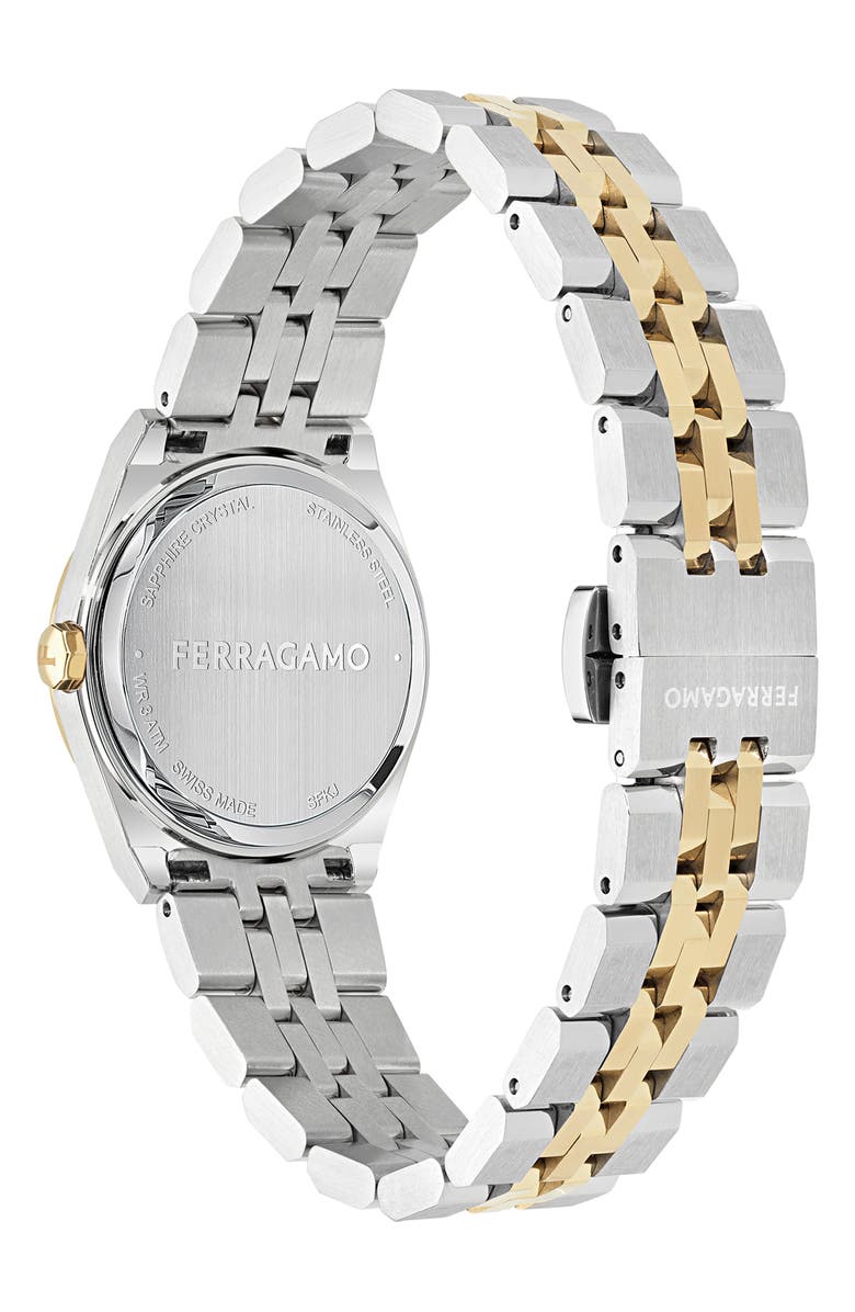 FERRAGAMO Vega New Diamond Two-Tone Bracelet Watch, 28mm, Alternate, color,