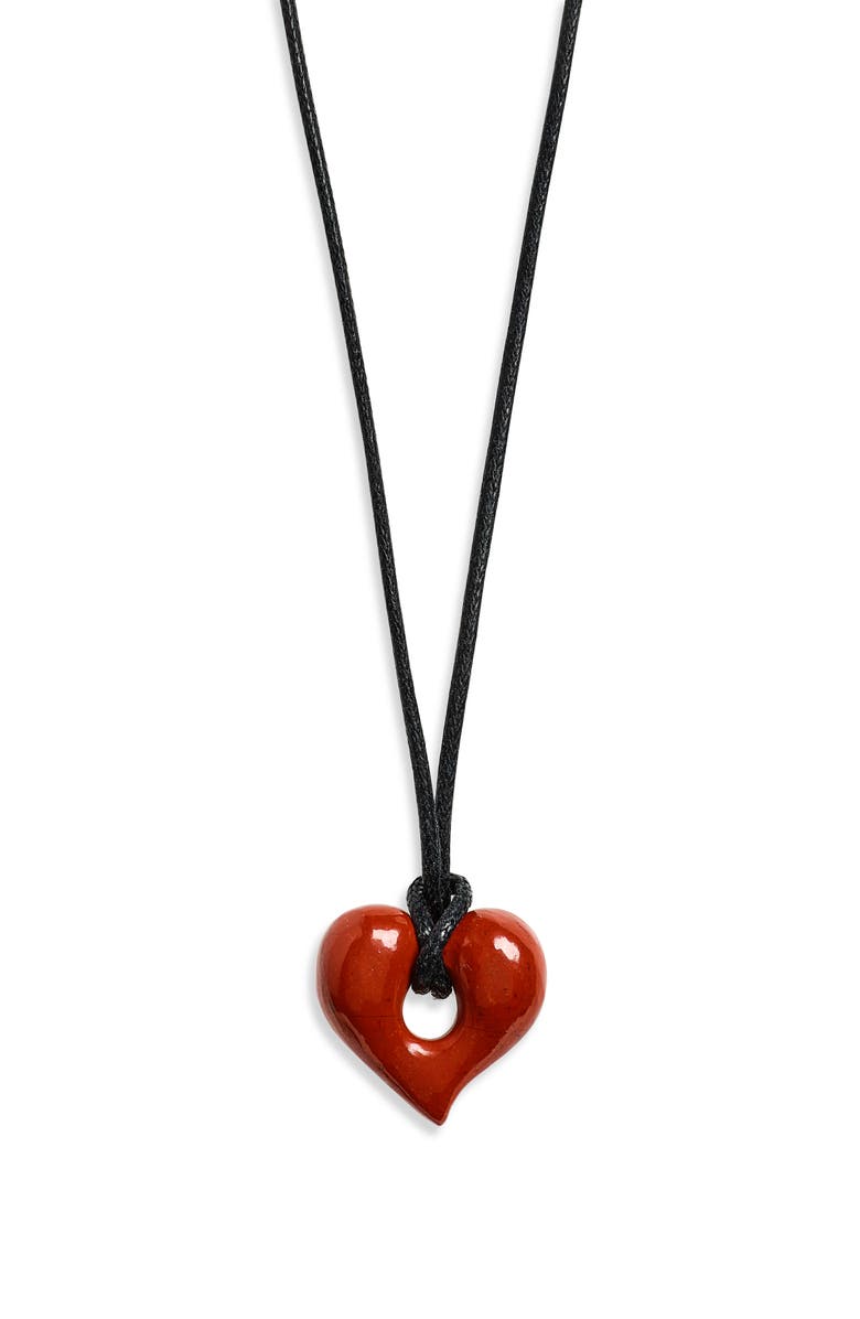 Missoma Molten Red Jasper Heart Cord Pendant Necklace, Main, color, 