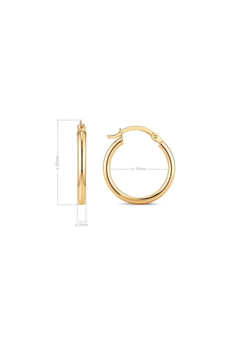 Classic Hoop Earrings in 14K Gold, 15mm, Alternate, color, Yellow Gold