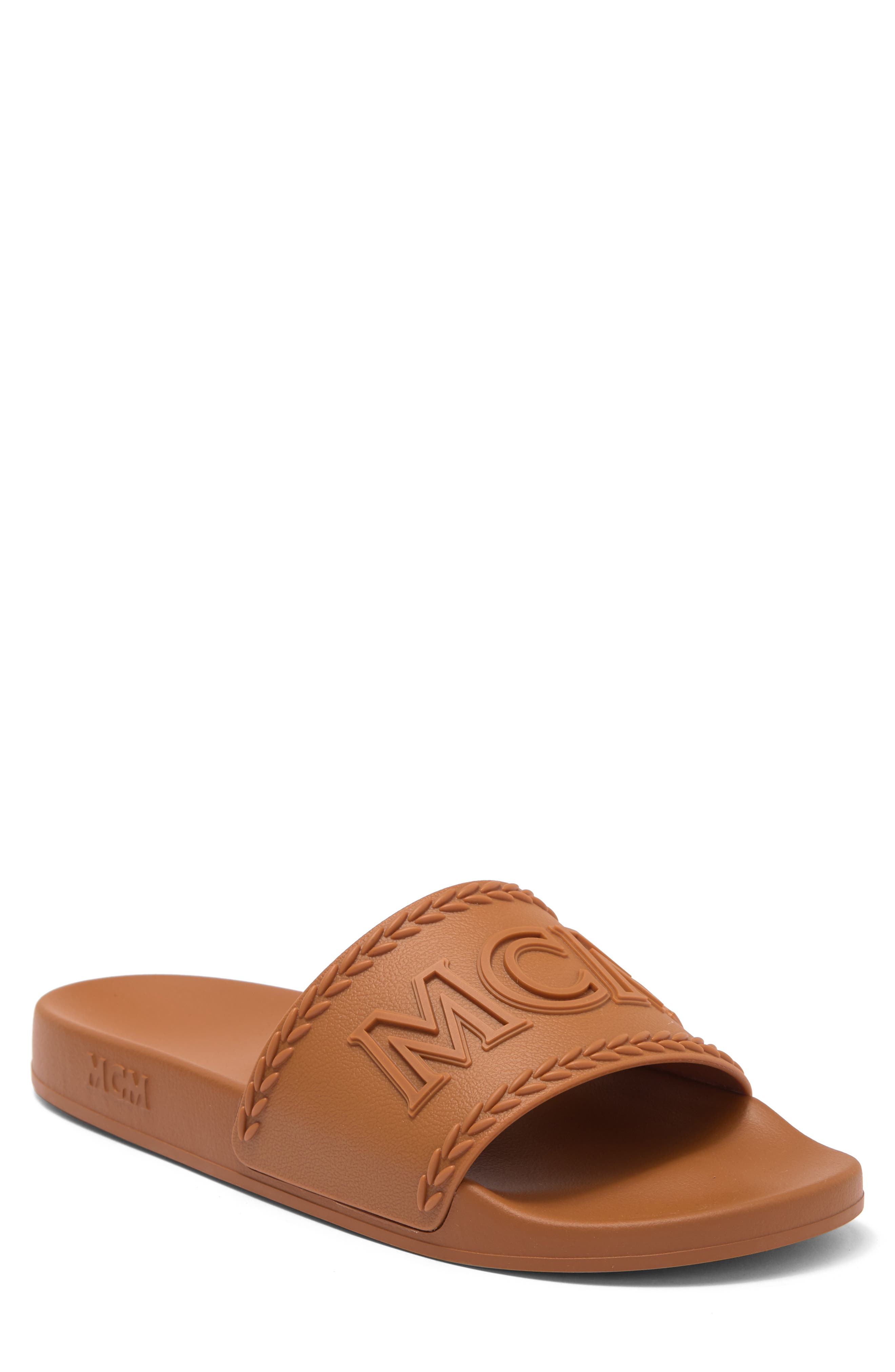 MCM Logo Slide Sandal, Main, color, 
