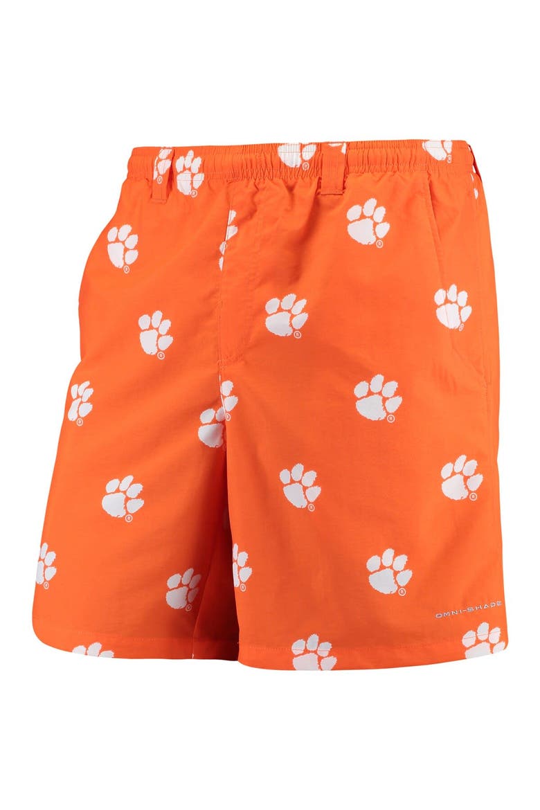 Men's Columbia PFG Orange Clemson Tigers Backcast II 8" Omni-Shade Hybrid Shorts, Main, color, Orange