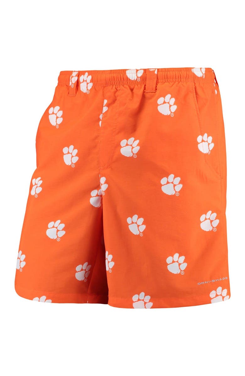 Columbia Men's Columbia PFG Orange Clemson Tigers Backcast II 8" Omni-Shade Hybrid Shorts, Main, color, Orange