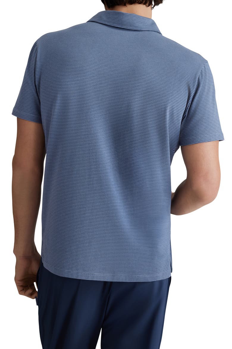 Second Skin Comfort Polo, Alternate, color, VINTAGE INDIGO FINE STRIPE