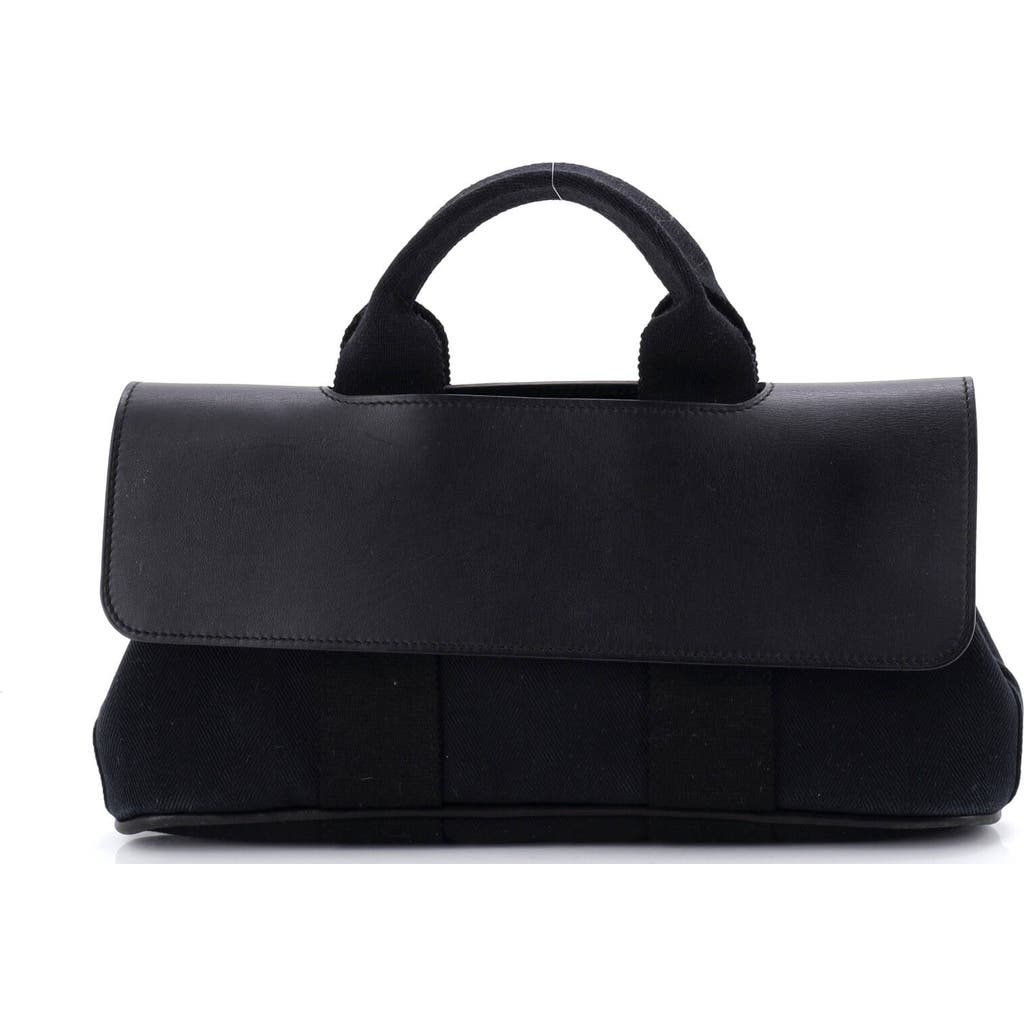 Pre-owned Hermes Hermes Valparaiso Bag Toile And Leather Pm In Black