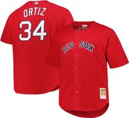 Mitchell & Ness Men's Mitchell & Ness David Ortiz Red Boston Red Sox Big & Tall Cooperstown Collection Batting Practice Replica Jersey