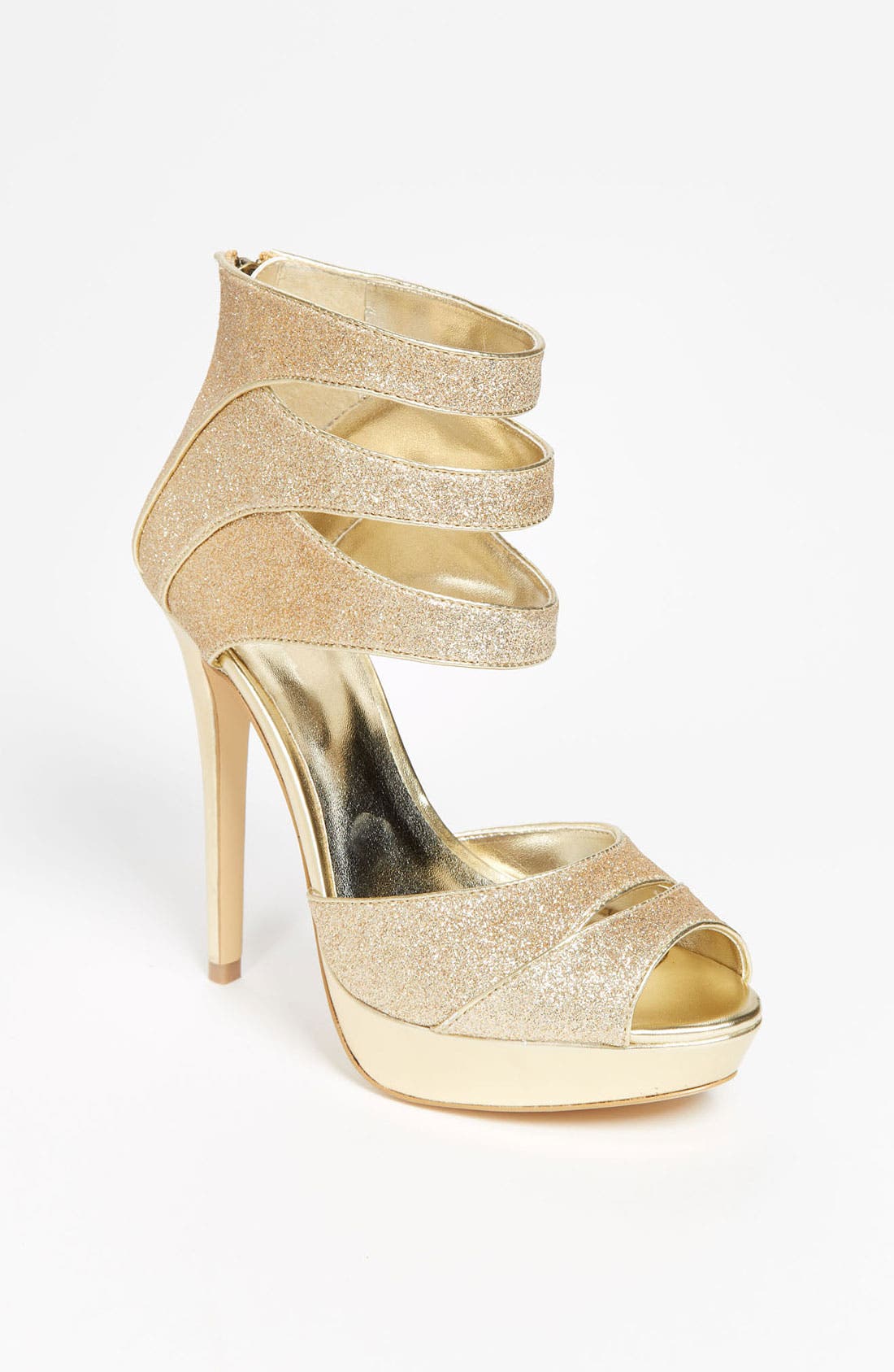 'Gazette' Sandal, Main, color, GOLD GLITTER