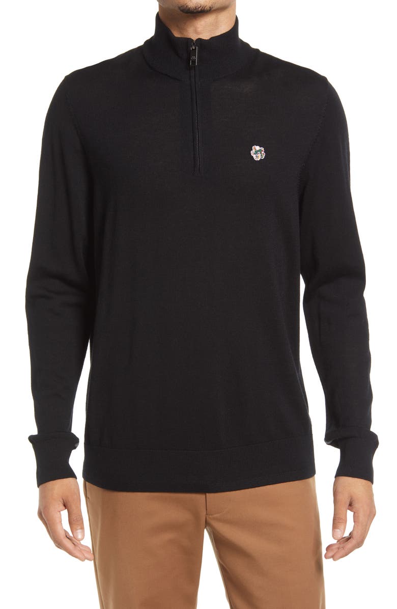 Ted Baker London Core Half Zip Wool Pullover, Main, color, 