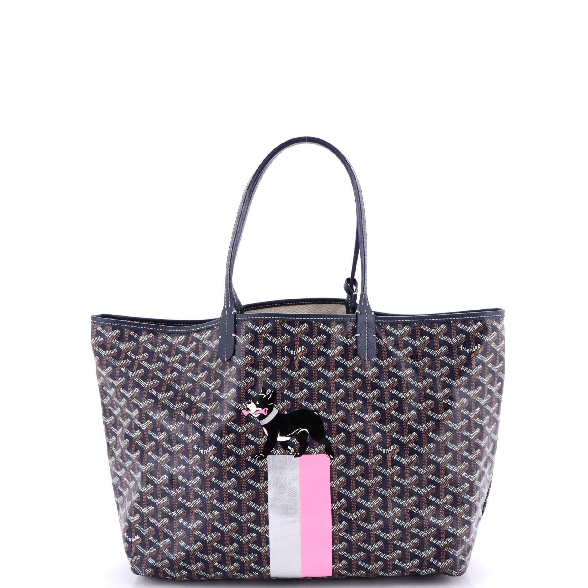Pre-Owned Goyard Saint Louis Tote Printed Coated Canvas PM, Alternate, color, Blue