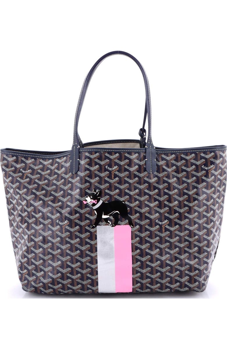 Pre-Owned Goyard Saint Louis Tote Printed Coated Canvas PM, Alternate, color, Blue