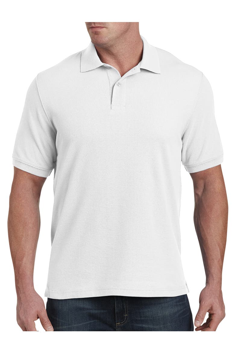 Big & Tall Piqué Polo Shirt, Alternate, color, WHITE
