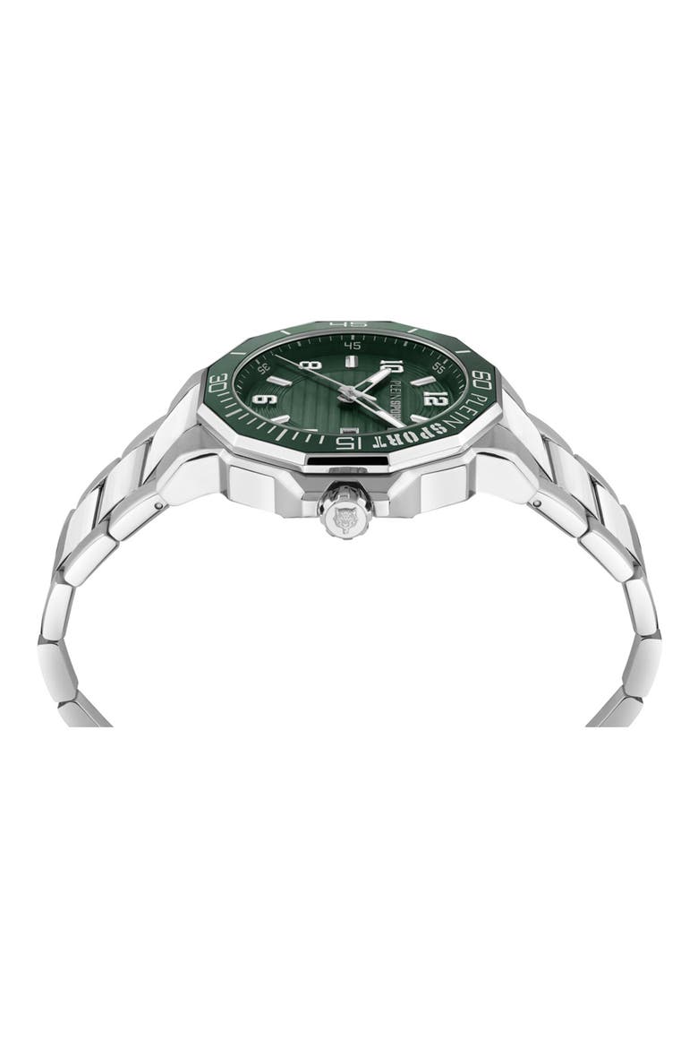 Titan Bracelet Watch, 44mm, Alternate, color, STAINLESS STEEL/ GREEN