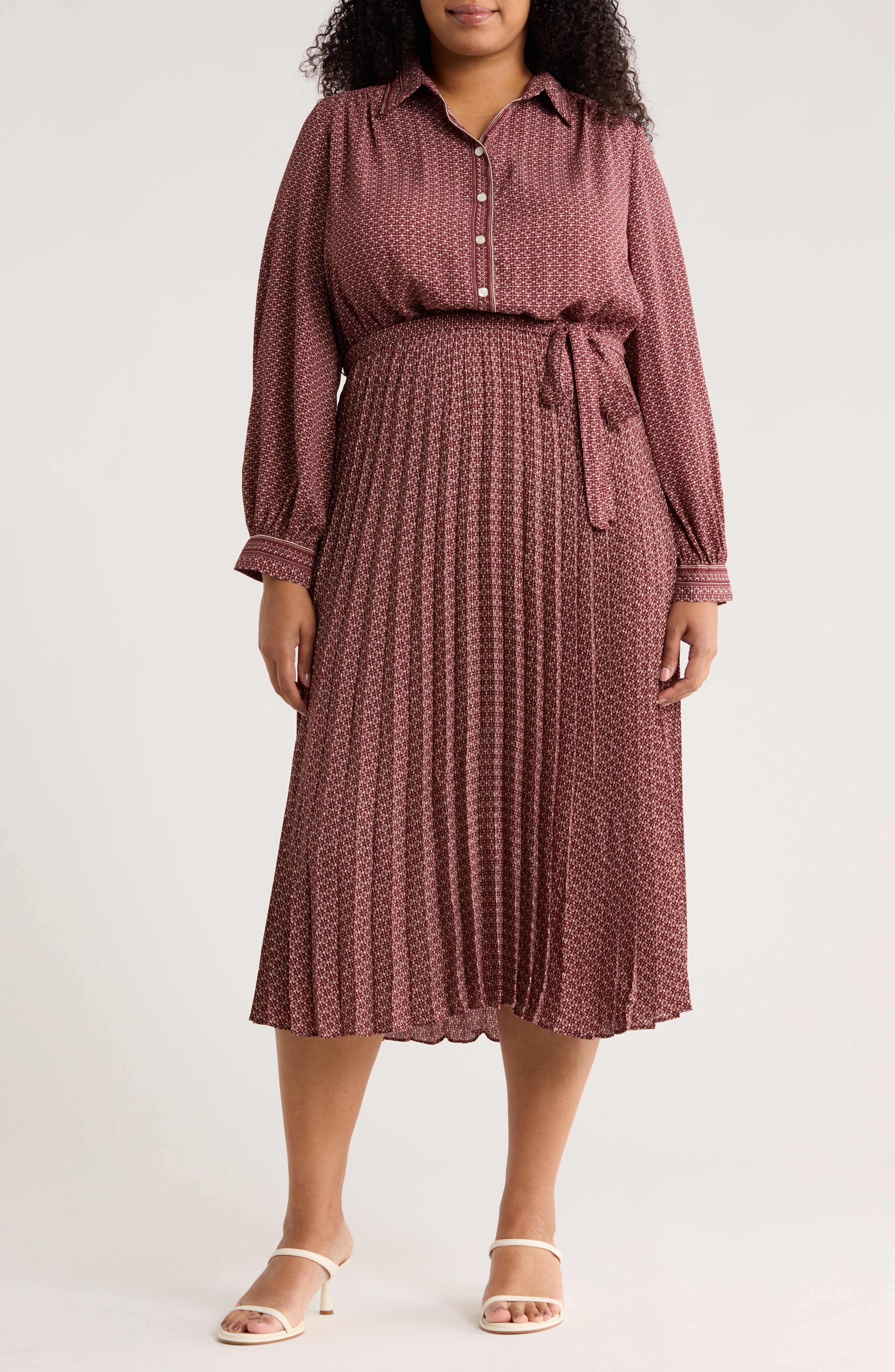 MAX STUDIO Long Sleeve Shirtdress