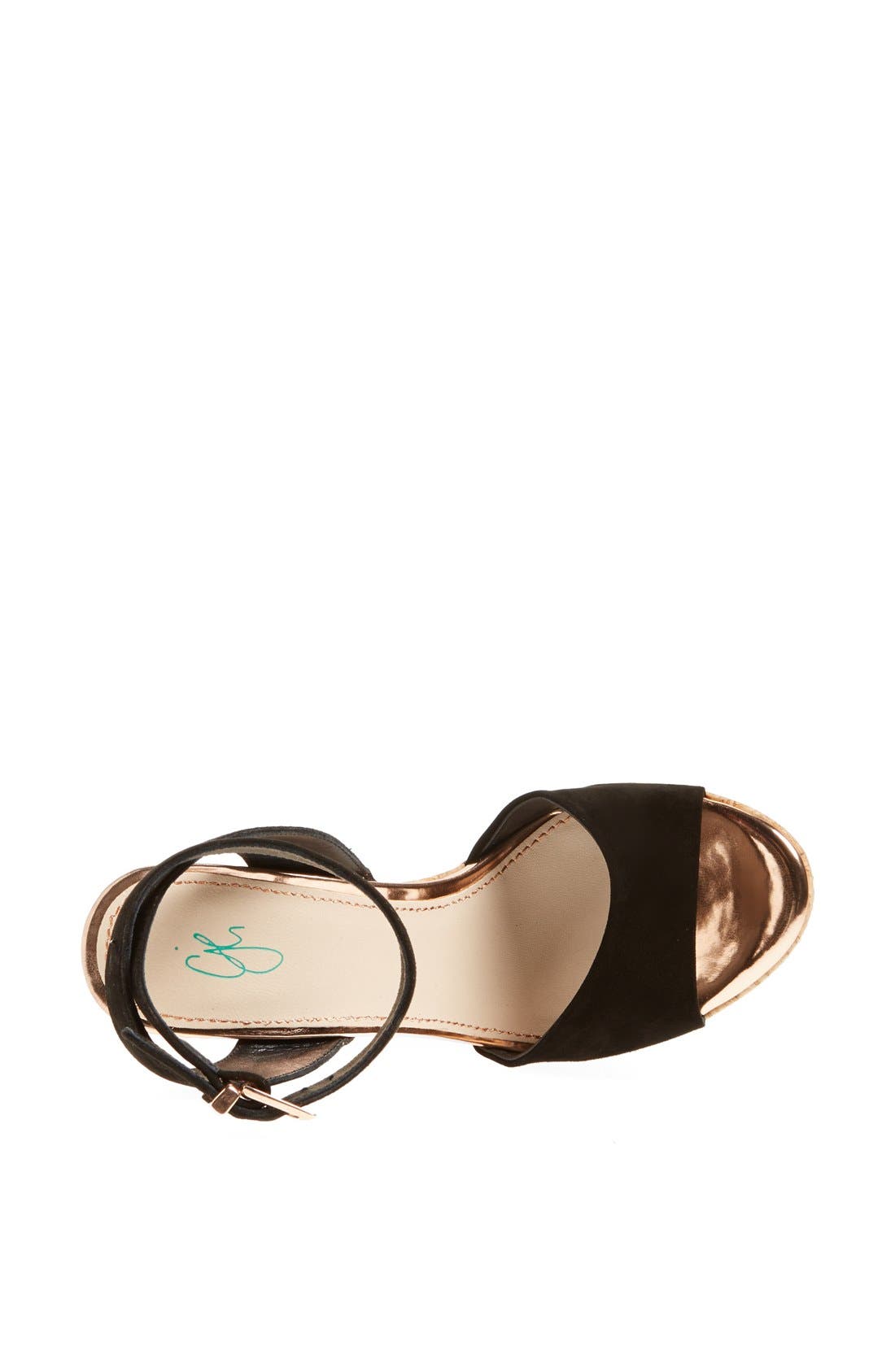CJG 'Miami' Wedge, Alternate, color, BLACK