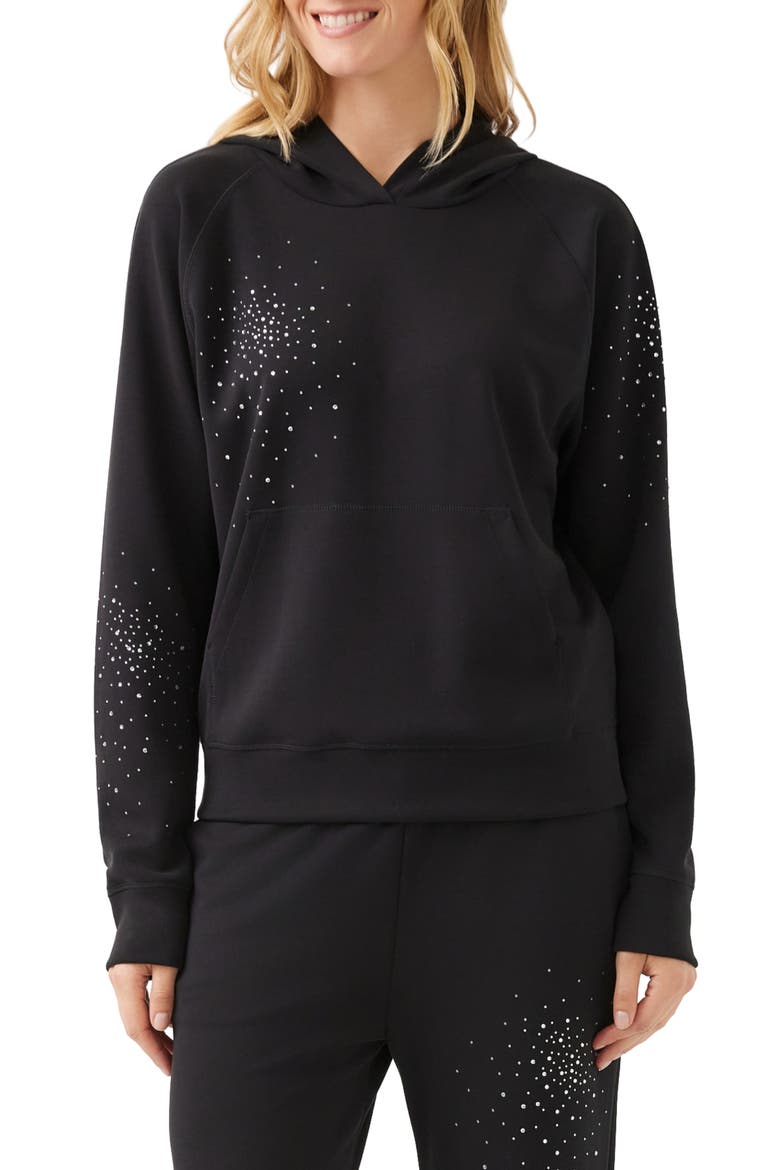 Rhinestone Embellished Hoodie, Main, color, BLACK