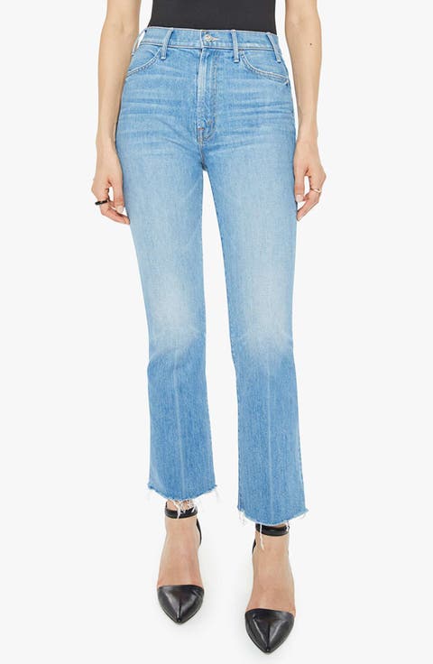 The Hustler High Waist Fray Ankle Flare Jeans