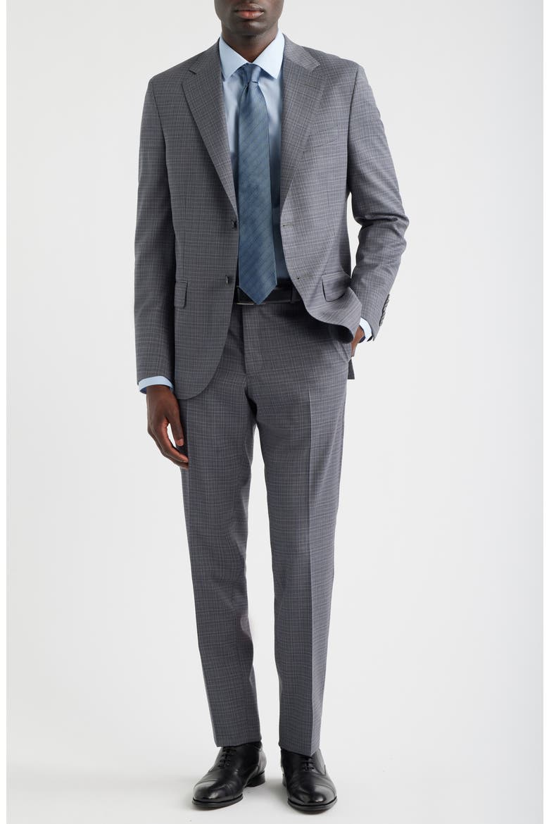 Hartford Classic Fit Grey Check Wool Suit, Main, color, GREY