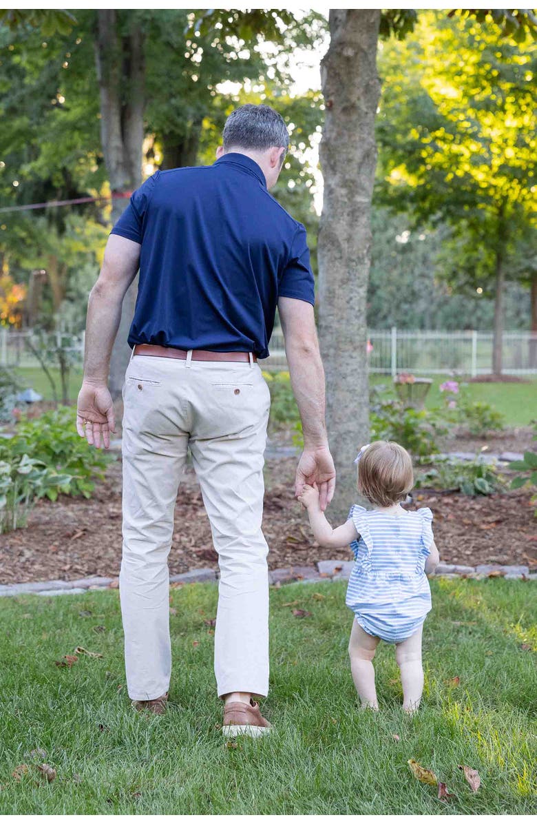 Florence Eiseman Stripe Knit Romper With Heart Cherries, Alternate, color, Blue/White