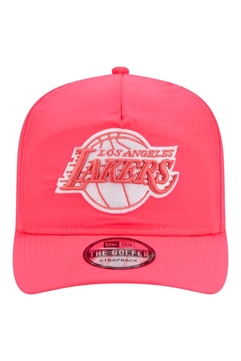 Men's New Era Pink Los Angeles Lakers Injection Everyday Golfer Adjustable Hat, Alternate, color, Pink