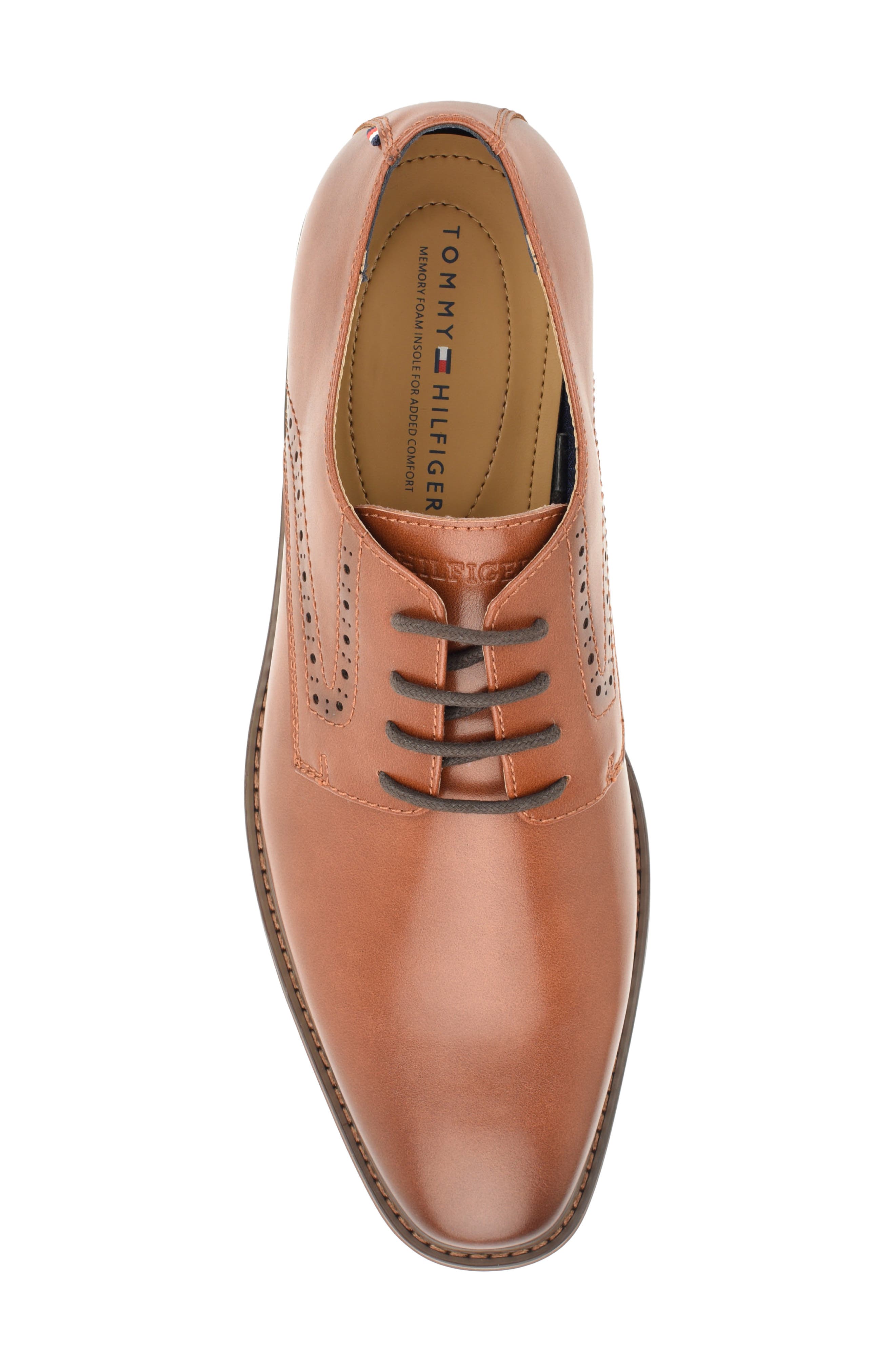 Culker Faux Leather Plain Toe Derby, Alternate, color, MEDIUM BROWN