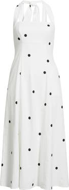 Open Edit Linen Blend Halter Midi Dress