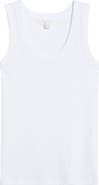 Caslon® Scoop Neck Rib Cotton Tank
