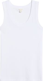 Caslon® Scoop Neck Rib Cotton Tank