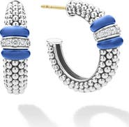 LAGOS Blue Caviar Diamond Hoop Earrings