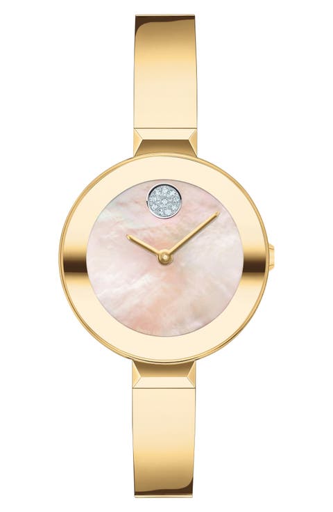 Bold Bangle Swiss Quartz Bracelet Watch, 28mm