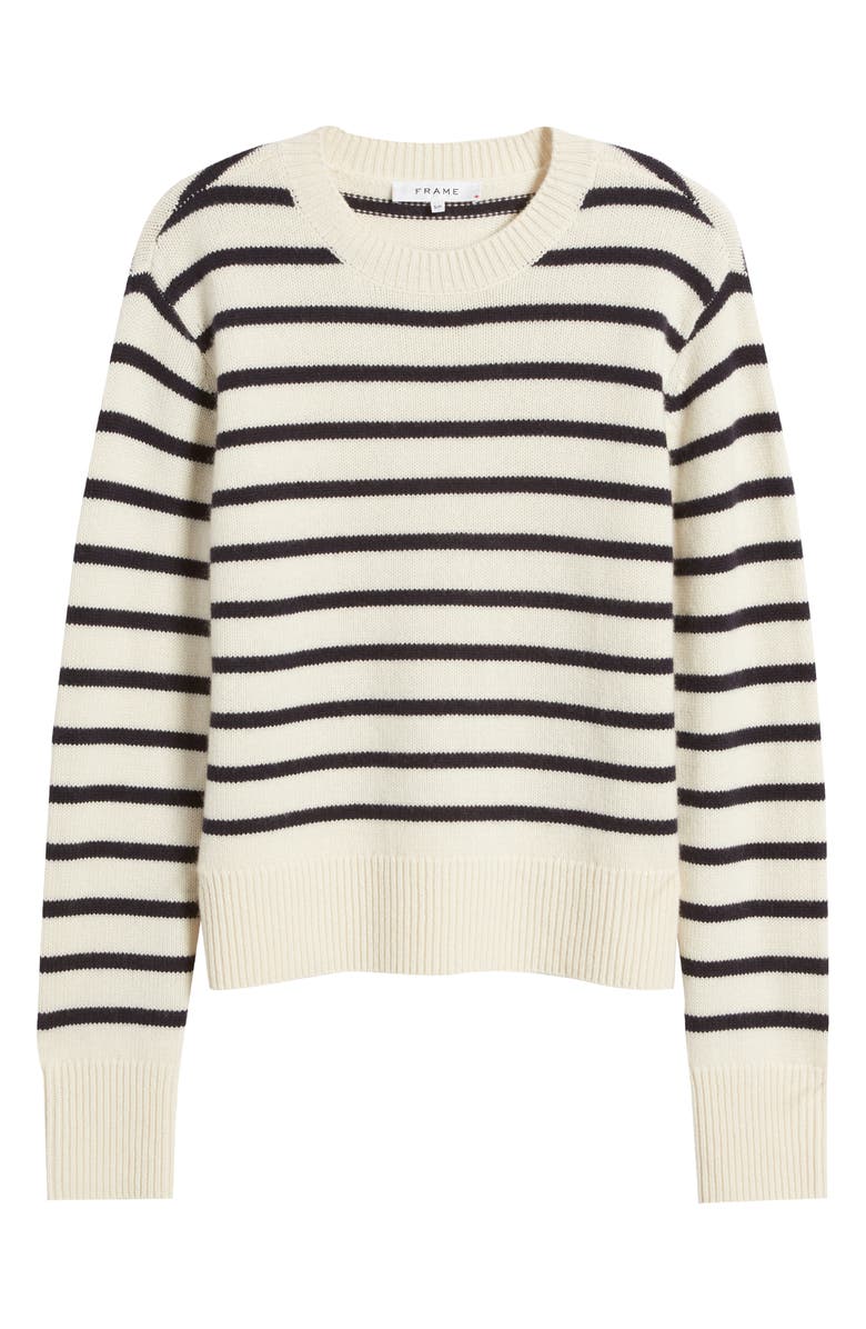 FRAME Stripe Cashmere Crewneck Sweater, Alternate, color, Navy Multi
