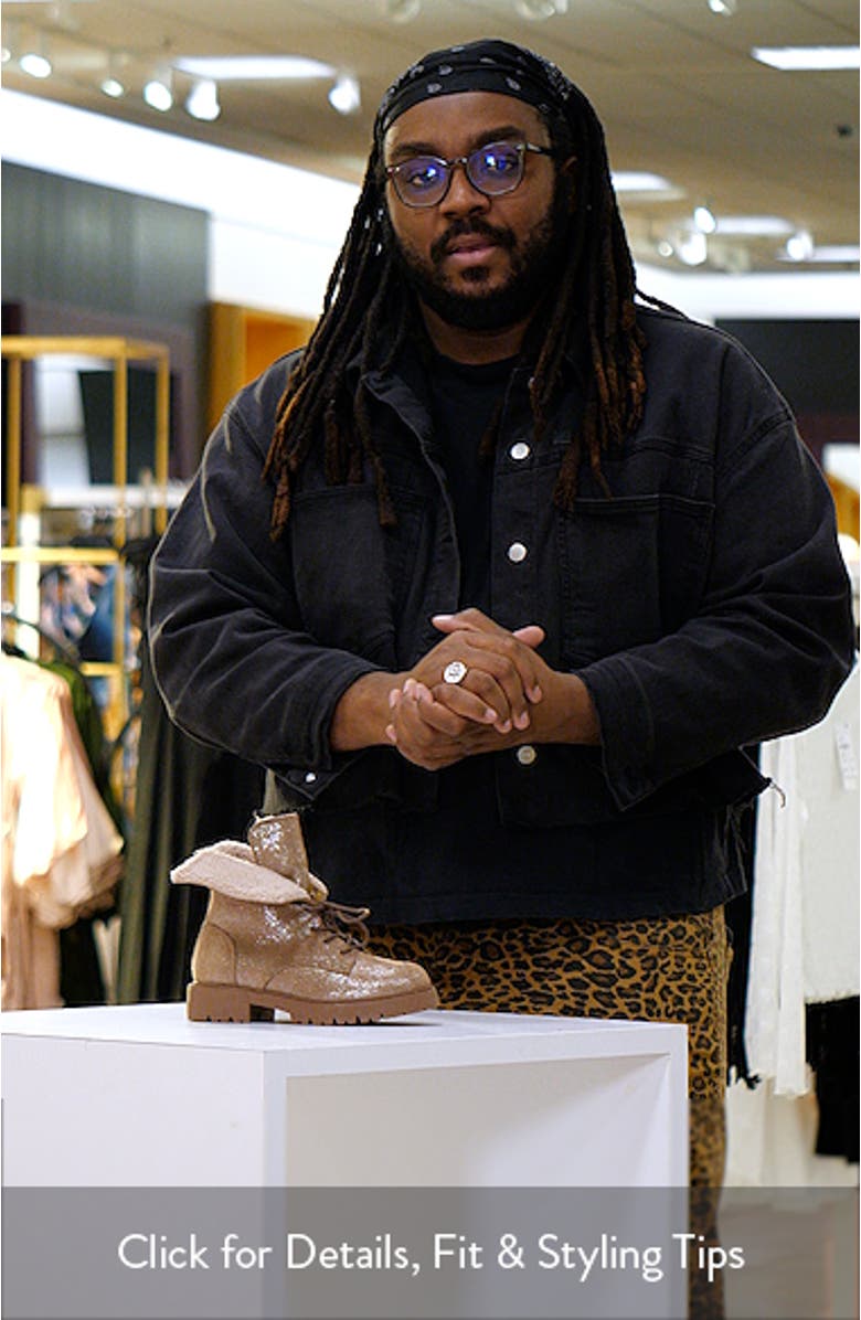 JGunner Fleece Collar Lace-Up Bootie, sales video thumbnail