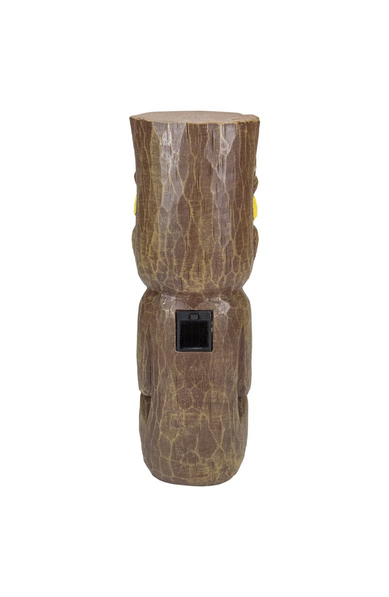 Northlight 16" Solar Lighted Polynesian Outdoor Garden Fire Tiki Statue, Alternate, color, Brown