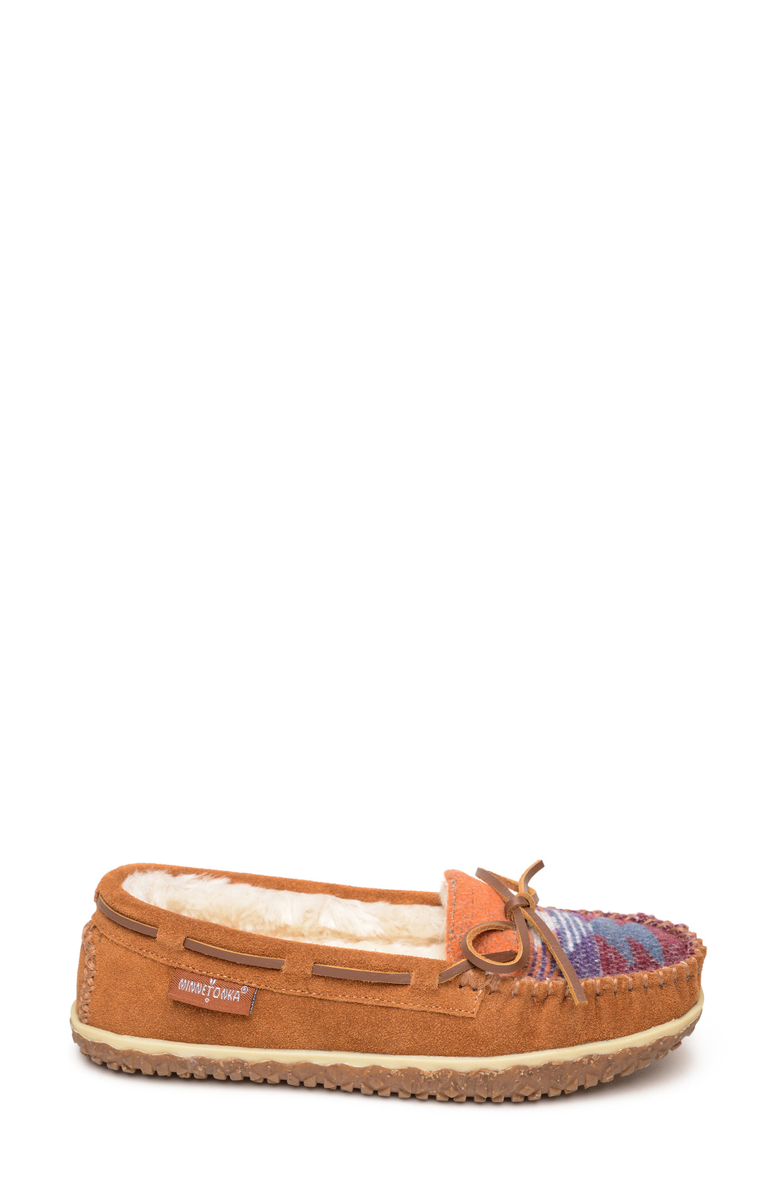 Tilia Faux Fur Lined Slipper, Alternate, color, BROWN MULTI