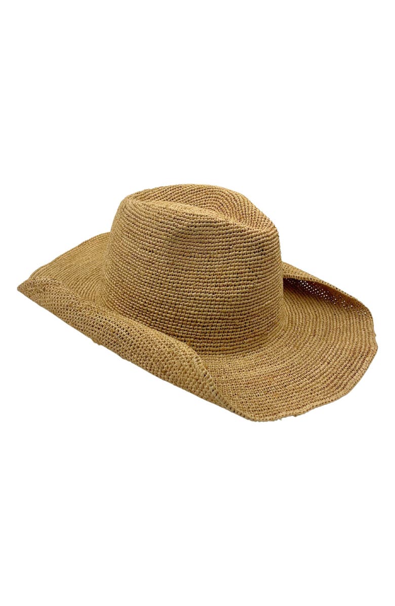 MARCUS ADLER Packable Raffia Straw Cowboy Hat, Main, color,