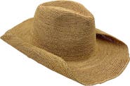 MARCUS ADLER Packable Raffia Straw Cowboy Hat