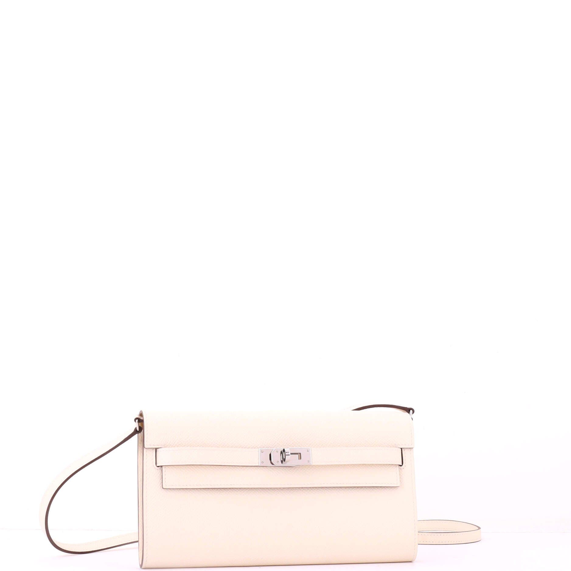 Pre-Owned Hermes Kelly To Go Wallet Verso Epsom, Alternate, color, Nata