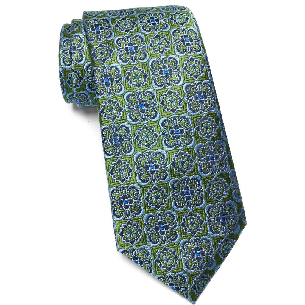 Ted Baker London Adelaide Float Medallion Silk Blend Tie In Green